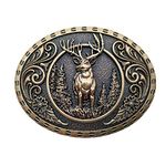 Xwest Wild Stag Belt Buckle Bronze Deer Buckles