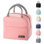 SUOXU Insulated Lunch Bag for Men Women Kids Cool Bag- Reusable Thermal Food Bag Ice Pack with Leak-Proof Liner, Cooler Tote for Work, School, Picnic & Travel (Pink-5L)