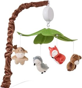 PINNKKU Safari Animals Musical Crib Mobile for Baby Boys, Nursery Decor, Calming Soother Baby Crib Mobile with 12 Lullabies, Perfect Toy for Boys Girls