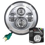 Eagle Lights Chrome 7" Round Harley Daymaker LED Projection Headlight for Harley Davidson Motorcycles