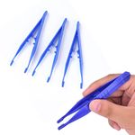 LxcshLjx 60Pcs Disposable Tweezers, Plastic Tweezers, First Aid Tweezers, Practical Craft Tweezers, Crafting Bead Forceps Tool, Creative Game Tweezer for Home Classroom School Lab Beading Handmade DIY