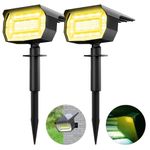 2 Pack Solar Spotlights Outdoor, [72 LED/3 Modes]Lotmos 2-in-1 Solar Spot Lights Outdoor, Auto On/Off IP67 Waterproof Solar Landscape Lights for Yard Garden Pool Pathway Driveway Walkway (Warm White)