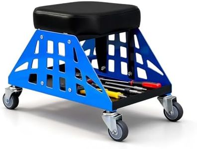 Qnoxlim Heavy Duty Rolling Mechanics Seat,400 LBS Capacity Garage Stool, Tools for Automotive Auto Repair (Blue)