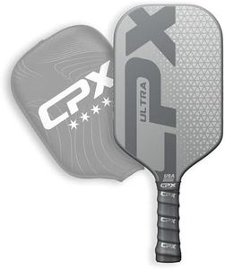 CPX Ultra Series Fiber-Reinforced Friction Surface Pickleball Paddle - 16mm Polypropylene Honeycomb Core, Lightweight for Speed (Titanium)