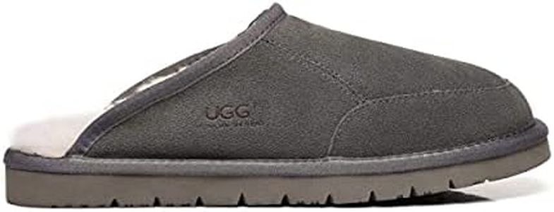 UGG AUSTRALIAN SHEPHERD UGG Australian Shepherd Slippers Australian Genuine Sheepskin Mens Bred Scuffs Grey AU Ladies 8 / AU Men 6 / EU 39