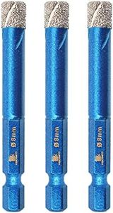 BRSCHNITT 3pcs/Pack 5/16 Inch Diamond Hole Saw Drill Bit for Porcelain Tile Ceramic Stone Granite Marble, Hex Shank Dry Drilling Diamond Core Drill Bit Set