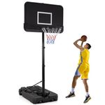 COSTWAY 6.5-10 FT Portable Basketball Hoop and Stand, Professional Basketball Goal System with 44 Inch Shatterproof Backboard and Wheels, Indoor Outdoor Basketball Stand for Kids Junior Adults