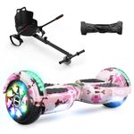 Hoverboards for Kids, iHoverboard H4 6.5" Self Balancing Hoverboards, Hoverboards with Go-Kart Bundle, Smart Hoverboards with Bluetooth Speaker, Flash LED Lights, Gift for Boys and Girls