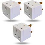 2 Way Double Plug Adaptor - Cube Electric Double Adapter Plug UK - Plug Extension Double Socket - Adaptor Power Extension for LED, WIFI extender booster Laptop & further. Socket Pin for Office, Home.