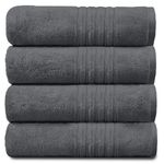 GC GAVENO CAVAILIA 4 Pack Hand Towels for Bathroom - Washable & Fast Drying Towel Set - 100% Egyptian Cotton Towels - Gym Towel, Charcoal