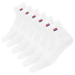 NAVYSPORT Men's Cotton Cushion Comfort Quarter Athletic Socks, Pack of 6 (Shoe Size: 9-11, White)