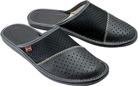 ESTRO Slippers Men's Leather Men's Slippers - Men's Slippers Mules Slippers Man M55, Grau, 13 AU