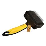 Foodie Puppies Pet Grooming Slicker Brush for Puppies, Dogs, and Cats - (Yellow - Medium) | Removes Loose Undercoat Mats and Tangled Hair | Massaging Tool for Long and Short Hair