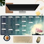 Shortcut Keyboard Mat Excel Cheat Sheet Desk Pad - Large Keyboard Pad with Office Shortcuts - Shortcut Keys Mouse Pad