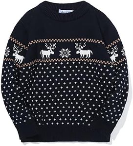 GRANDWISH Baby Boys Girls Christmas Sweater, Toddler Knitted Cotton Christmas Reindeer Sweater 18M-5T, Navy, 4 Years