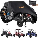 Go Kart Covers Waterproof,Heavy Duty 420D Oxford 2 Seater Go Kart Cover,Go Kart Accessories with Air Vent,4 Reflective Handles,2 Windproof Buckles,Protective Gokart Car Cover for Coleman KT196,Segway