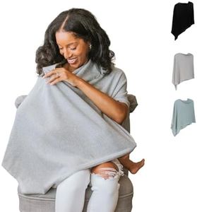 100% Cotton - Breathable Nursing Cover Up for Breastfeeding - Privacy Nursing Covers - Breastfeeding Must Haves - Ponchy by Gold Mamas - Versatile Nursing Shawl for Baby Feeding (Gray)