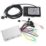 Electric Motor Controller, E-Bike Brushless Controller, 24V-48V Waterproof LCD Display Panel Brushless Controller Kit for Electric Bicycle Scooter, 36V-250W/48V-350W Ships Randomly