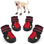 HiPaw Summer Breathable Dog Boot Reflective Strap Rugged Nonslip Sole for Hot Pavement