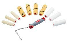 ProDec 11 piece Assorted 4 inch Mini Paint Rollers and Frame for a Smooth Finish with Emulsion, Gloss, Satin, Varnish, Woodstain on Interior Walls, Ceilings, Wood, Metal, 4"