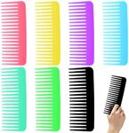 Vesici 100 Pcs Wide Tooth Comb Bulk 6.1 Inch Wide Tooth Comb for Wet Hair No Handle Large Detangler Comb for Travel Hotel Homeless Shelter Nursing Home Charity Church, 7 Colors