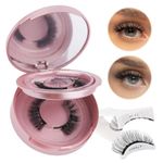 Magnetic Eyelashes, 2 Pairs 2 Style Reusable Magnetic Lashes without Eyeliner, No Glue Needed Natural Magnetic Eyelashes Durable Wispy Magnetic False Eyelashes with Applicator By FADVAN (K1+K2)