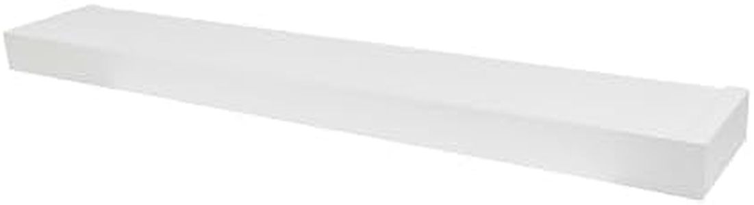 HIGH & MIGHTY 515613 Modern 36" Floating Shelf Holds up to 25lbs, Easy Tool-Free Dry Wall Installation, Flat, White