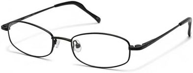 Hit Notion Oval Prescription Eyeglass Frames for Men Women - Metal Full Rim - Matte Black - 53-17-140 - Lightweight Comfortable Fit