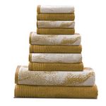 Superior Marble Effect Bathroom Accessories Bath Towel Set, 10 PC, Bronze (Marble 10PC Set BZ)