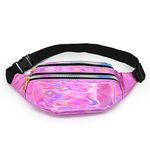 Bumbags Waist Bag Fanny Pack for Ladies Men Women, Shiny Fashion Design and Waterproof Material Use for Dog Walking Hiking Running Workout Activities Outdoor Pink