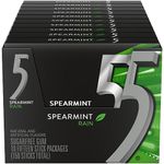 Wrigleys 5 Gum Rain Spearmint Flavoured Sugarfree Chewing Gum 15 Stick Pack Box Of 10 Packs