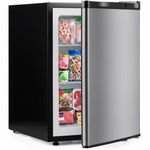 DORTALA Mini Freezer, 2.1 Cu.Ft Small Compact Upright Freezer with Reversible Door, Adjustable Thermostat, Removable Shelves, Quiet Freezer for Dorm Office Apartment (Silver)