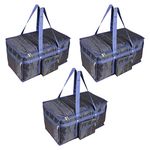 Travel Air Bag Large Set of 3 bags, very light weight, Compact Packing Duffel Bag, water resistant, easy care travelling & Storage bag, Extra top compartment, Multiple pockets_Blue