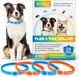 4 pack Collare Antipulci e Zecche Regolabile Impermeabile, Collare Antipulci Cane, Antiparassitario per Tutti i Tipi di Cani, 24 Mesi di Efficacia Protezione, Formula Naturale (cucciolo)