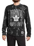 Calhoun NHL Mens Surf & Skate Toronto Maple Leafs Crystal Tie Dye Long Sleeve Cotton Shirt (Large)