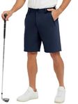 JHMORP Men's Golf Shorts Stretch Dry Fit 9" Dress Work Casual Shorts with Zipper Pockets (Navy,CA 36)