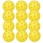 ianoni 12-Pack Outdoor Pickleball Balls – 40-Hole Durable High-Bounce Pickleballs for All Skill Levels, Bright Yellow