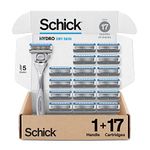 Schick Hydro 5 Sense Hydrate Razors for Men With 1 Razor Handle and 17 Razor Blades Refills (Packing may vary)