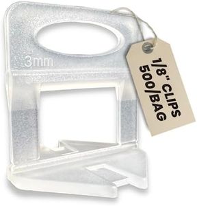 KMS Pack of 500 Tile Spacers Clips - DIY Tile Leveling System Spacer Clips for Professional Porcelain, Stone & Ceramic Tile Installation (tile spacers 1/8 inch)