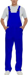 WORK IDEA Men's Bib Overalls Workwear Fashion Lightweight Jumpsuit with Pockets, Royal Blue, XL