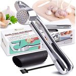 ORBLUE Garlic Press, Stainless Steel Mincer and Crusher with Garlic Rocker and Peeler Set – Professional Grade, Dishwasher safe