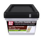 Gripe Rite Prime Guard GR08RHG1M 21° Plastic Strip Round Head Exterior Galvanized Collated Framing Nails, 2-3/8" x 0.113", (1, 000per Box)