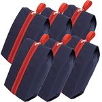 SNDIA Pack of 6 Reusable Shoe Bag for Travel, Shoe Organizer for Men & Women,Highly Durable, Nylon Fabric,Thick Material to Protect Your Shoes from Dust and Rain, (40x13x18cm, Blue & Red)