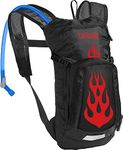 CamelBak Mini M.U.L.E. Kids Hydration Backpack for Hiking and Biking - 50oz, Black/Flames