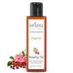 Mystiq Living Rosehip Oil for Anti Aging, Fine Lines, Acne Scars,Under Eye, Curly Hair and Anti Pigmentation - 50 ML | Cold Pressed