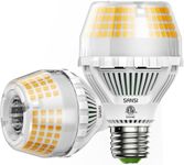 SANSI 300W Equivalent A19 LED Light Bulb, 5000 Lumens E26 LED Bulb with Ceramic Technology, 3000K Soft Warm Non-Dimmable, 25,000-Hour Lifetime, Efficient Safe, 2 Pack 35W Energy Saving for Home Garage