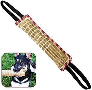 Dog Tug Toy, Dog Bite Jute Pillow Pull Toy with 2 Rope Handles, Fits for Tug of War, Puppy Training Interactive Play, Interactive Toys for Medium to Large Dogs