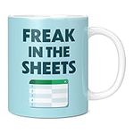 Mug Monster - Freak in The Sheets Excel Mug, Funny Spreadsheet Gift for Accountant - Ceramic Coffee Mug/Cup, Gift for Men or Women, Extra Large and Giant Mug Available, 20oz White Mug