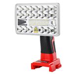 Hipoke 18V Cordless LED Work Light Portable Outdoor Long-Range Floodlight with USB Port 18W Flashlight Compatible with Milwaukee 18V Lithium Battery 48-11-1828,48-11-1840 (No Battery)