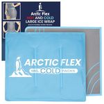 Arctic Flex Large Gel Ice Pack Wrap for Injuries Reusable (13.8" x 12.6") - Big, Flexible Cold Pack for Physical Therapy - Flat Ice Pack for Back, Hip, Knee & Shoulder - Hot & Cold Therapy Pain Relief